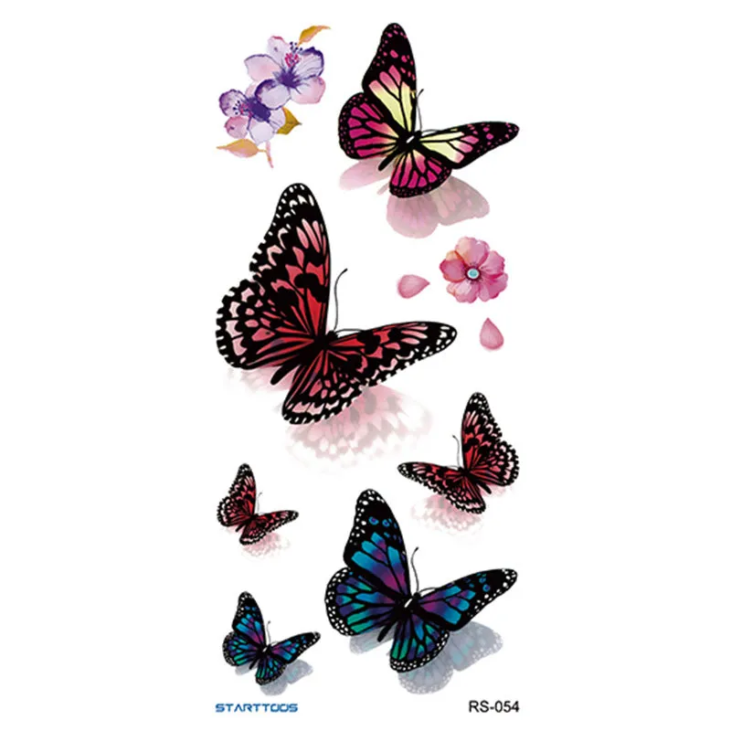 Creative Home flowers and plants tattoo sticker water transfer print half-handmade semi-mechanical 6x17cm decal on skin