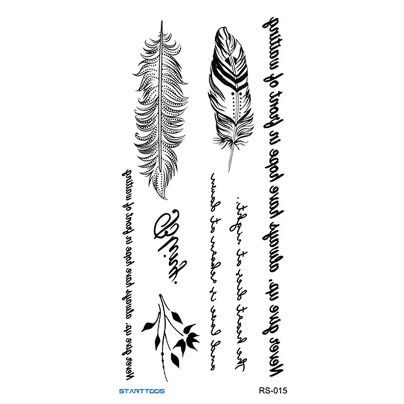 Creative Home flowers and plants tattoo sticker water transfer print half-handmade semi-mechanical 6x17cm decal on skin