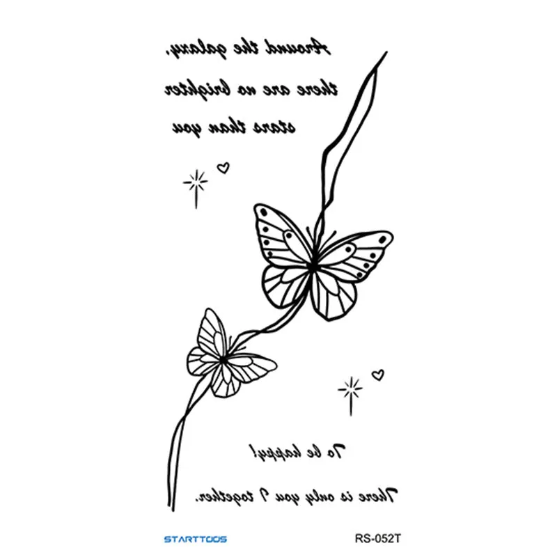 Creative Home flowers and plants tattoo sticker water transfer print half-handmade semi-mechanical 6x17cm decal on skin