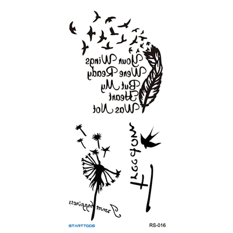 Creative Home flowers and plants tattoo sticker water transfer print half-handmade semi-mechanical 6x17cm decal on skin