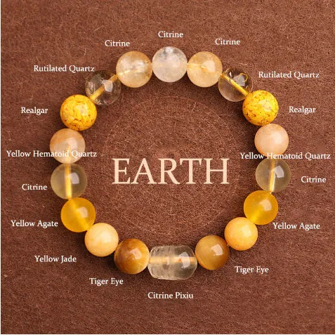 Five Elements crystal bracelet with green strawberry quartz beads in 10mm size, auspicious patterns, on white background