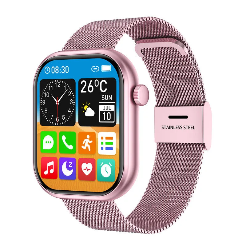 G20 smart watch bracelet with large TFT screen, multiple strap colours including black steel silicone