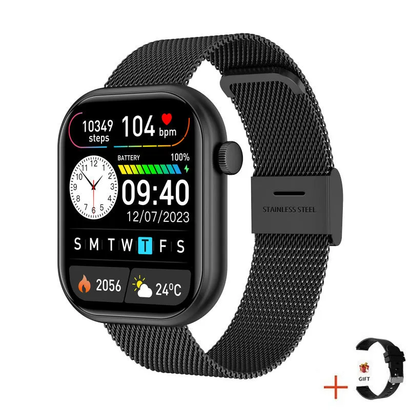 G20 smart watch bracelet with large TFT screen, multiple strap colours including black steel silicone