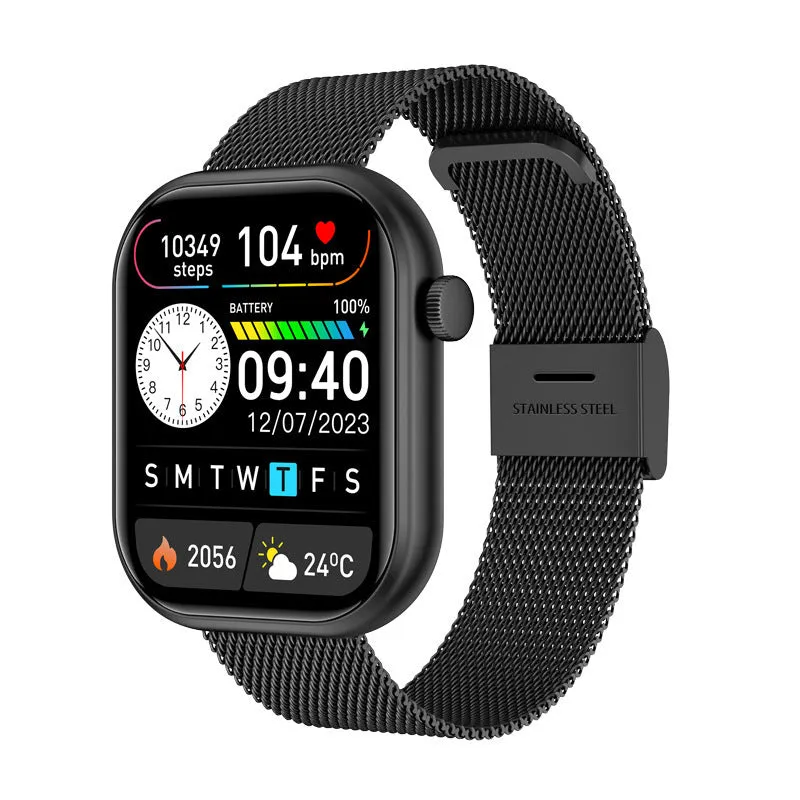 G20 smart watch bracelet with large TFT screen, multiple strap colours including black steel silicone