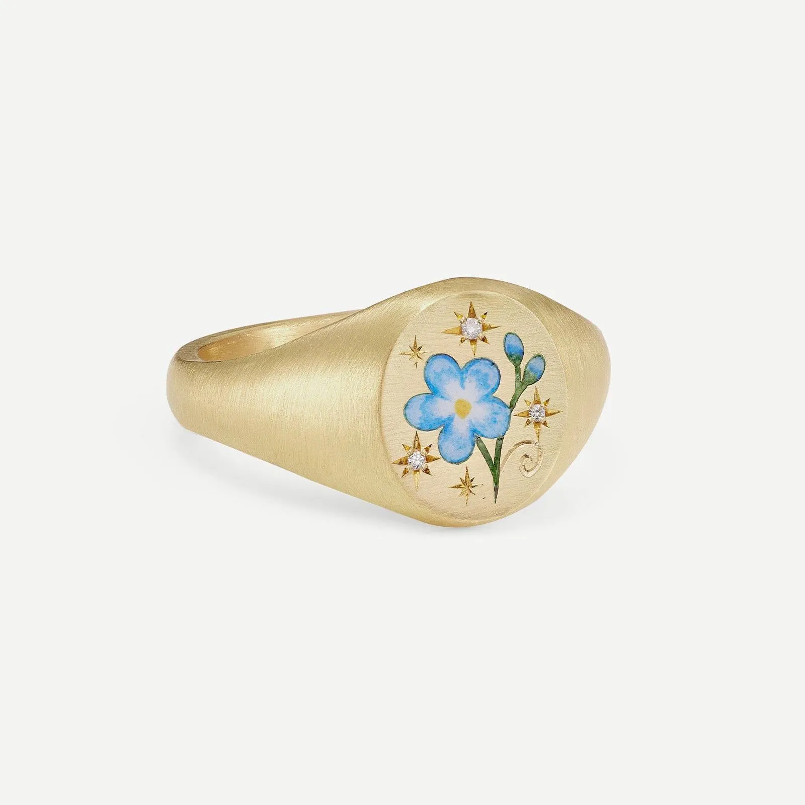 New Flower Stainless Steel Light Luxury Painted Ring in geometric shape with floral motif, available in multiple colours including Daisy and Peach Pink