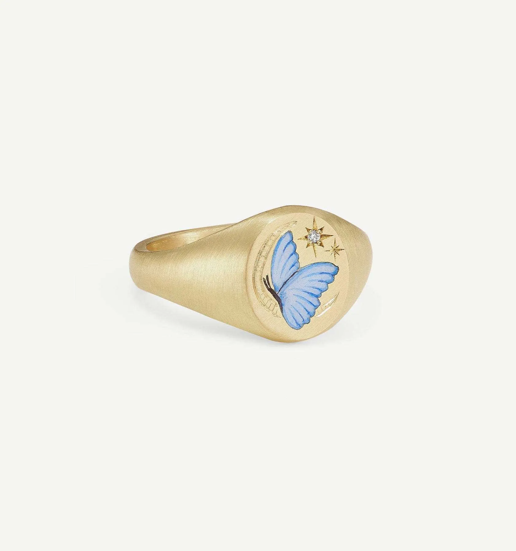 New Flower Stainless Steel Light Luxury Painted Ring in geometric shape with floral motif, available in multiple colours including Daisy and Peach Pink
