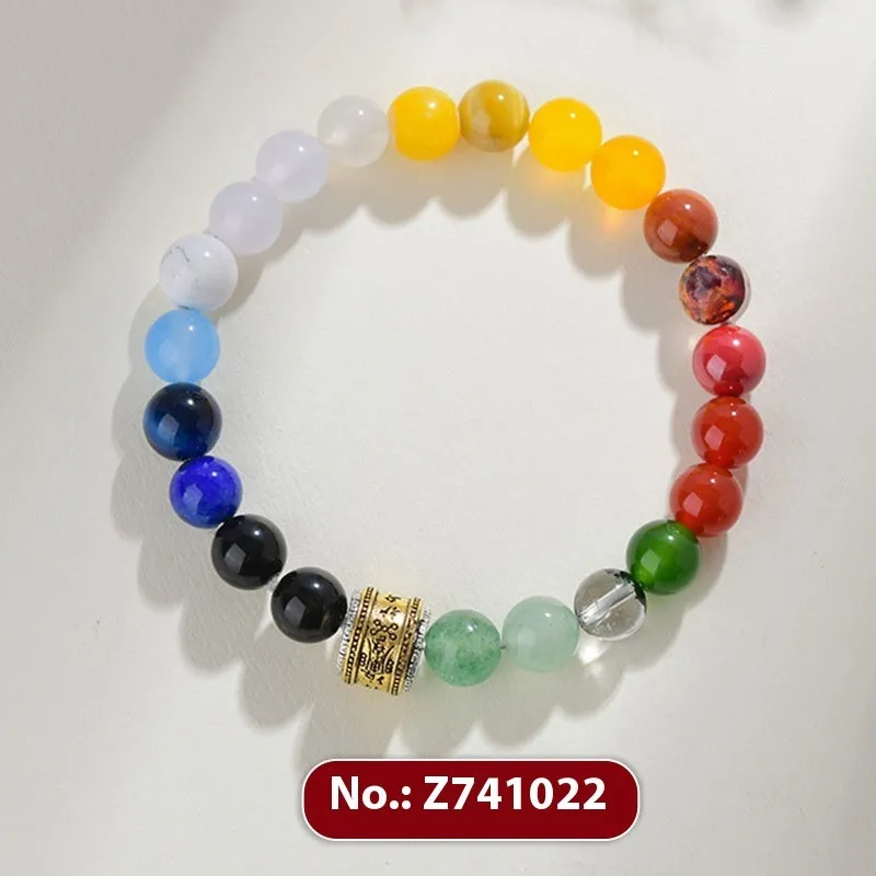 Crystal five elements Duobao bracelet for men and women geometric shape round elements