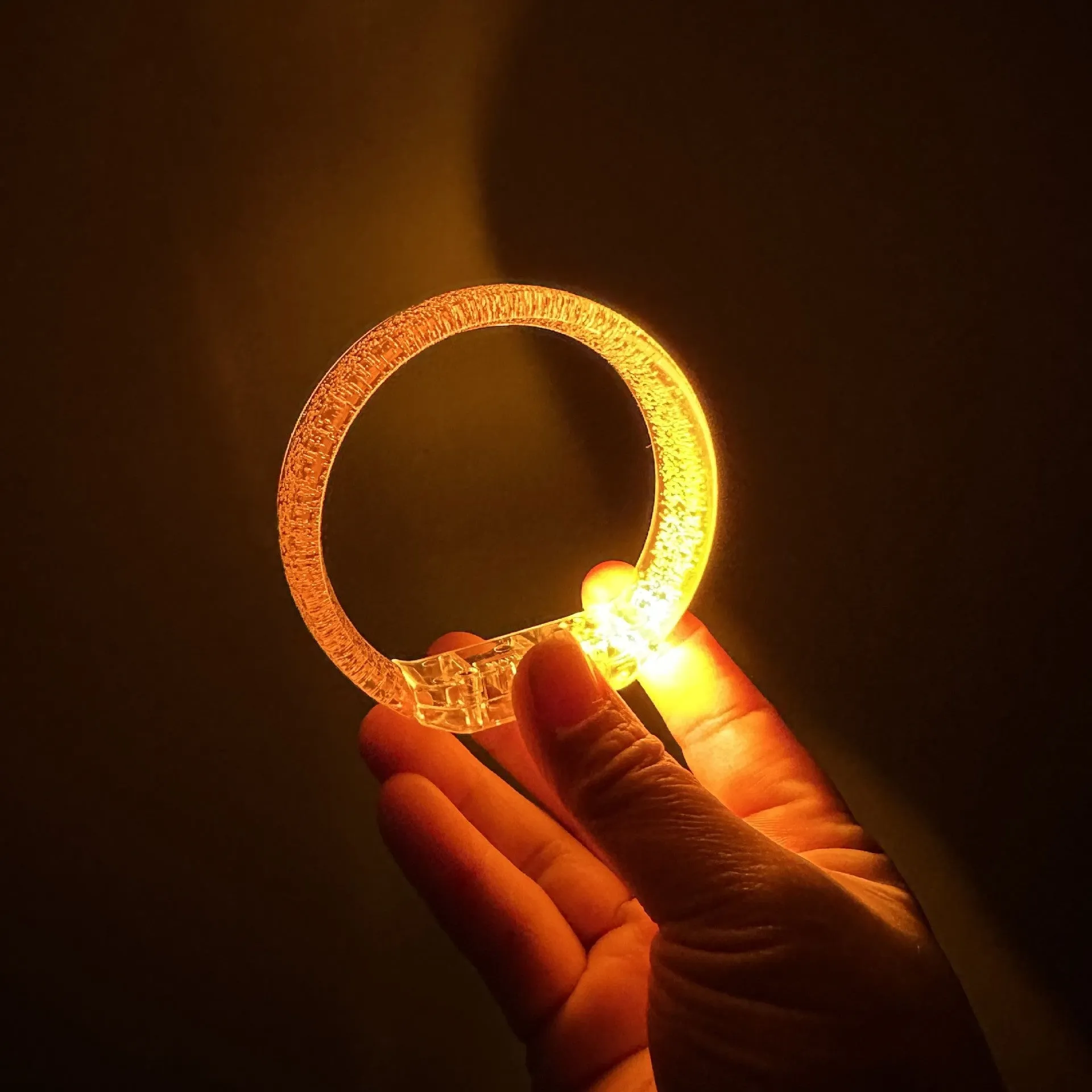 LED luminous plastic hand ring bracelet with monochrome blue light, 83mm x 73mm concert prop
