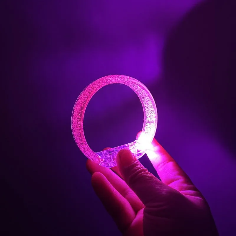 LED luminous plastic hand ring bracelet with monochrome blue light, 83mm x 73mm concert prop