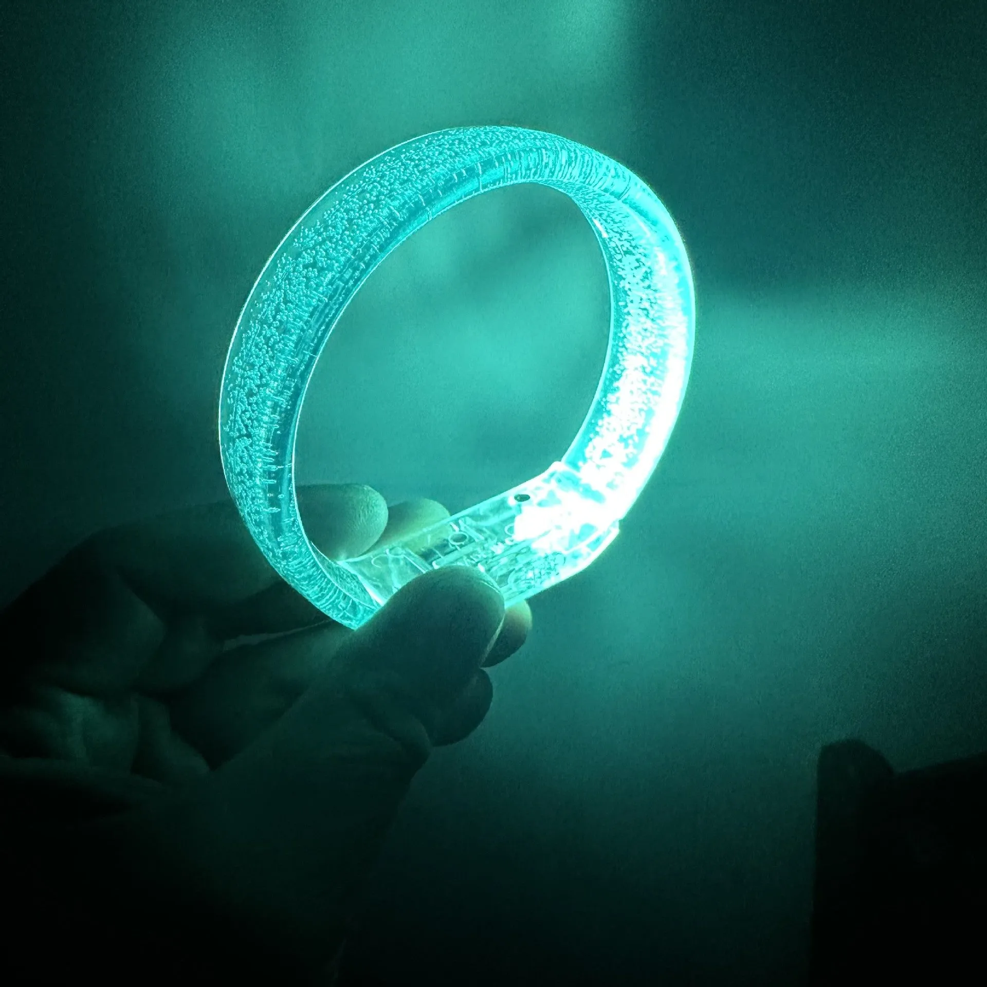 LED luminous plastic hand ring bracelet with monochrome blue light, 83mm x 73mm concert prop