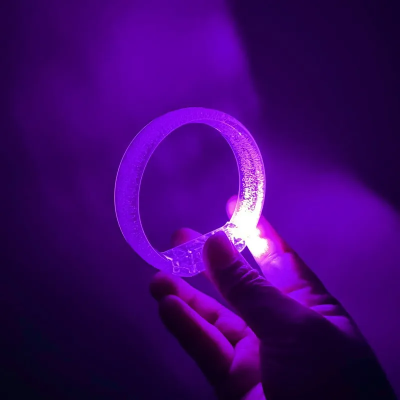 LED luminous plastic hand ring bracelet with monochrome blue light, 83mm x 73mm concert prop