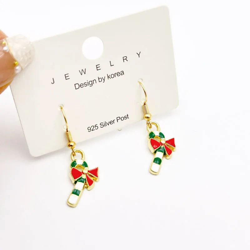 Red bow handmade beaded ear stud necklace bracelet set with mixed materials in New Chinese style