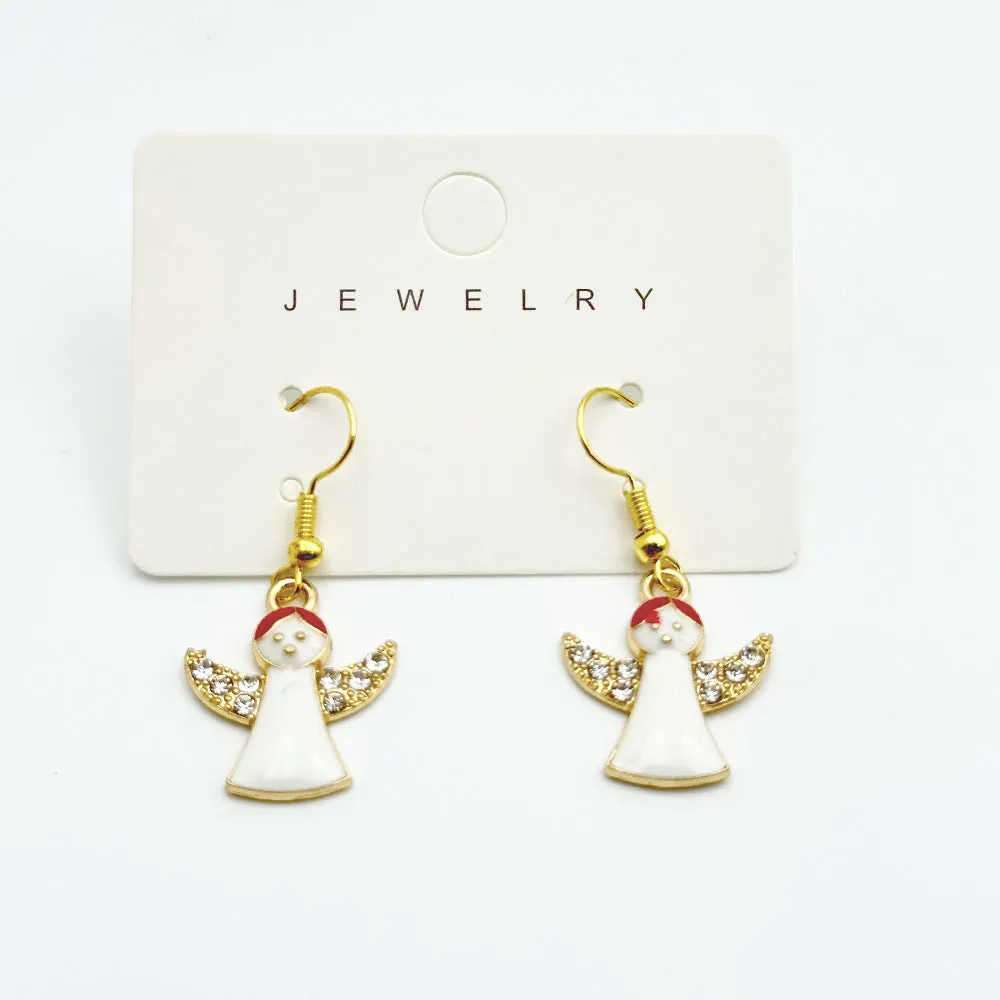 Red bow handmade beaded ear stud necklace bracelet set with mixed materials in New Chinese style