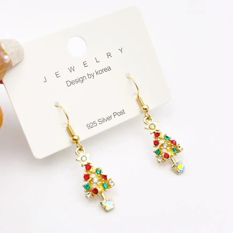 Red bow handmade beaded ear stud necklace bracelet set with mixed materials in New Chinese style