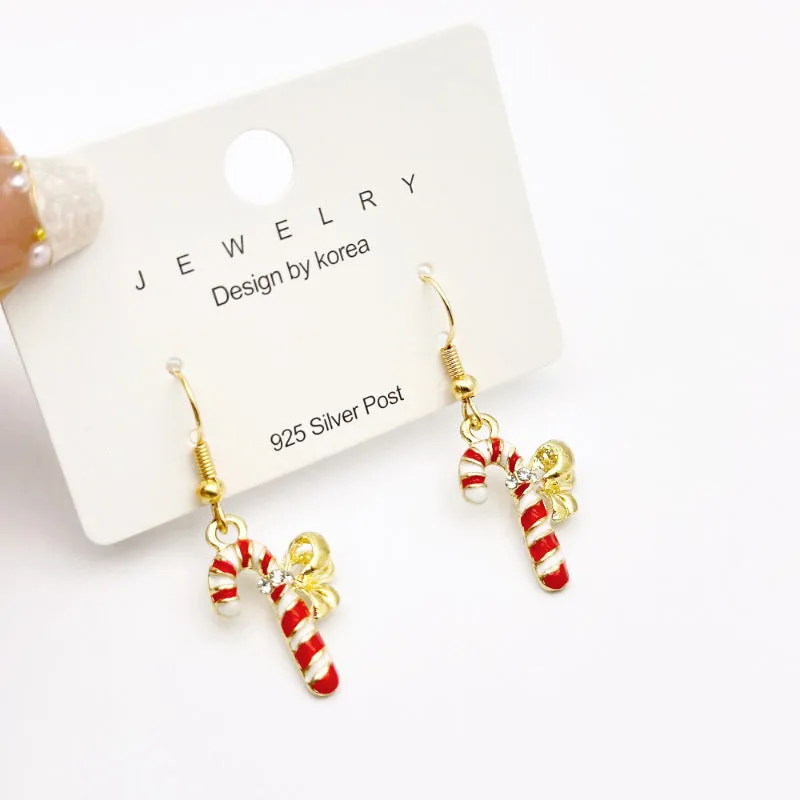 Red bow handmade beaded ear stud necklace bracelet set with mixed materials in New Chinese style