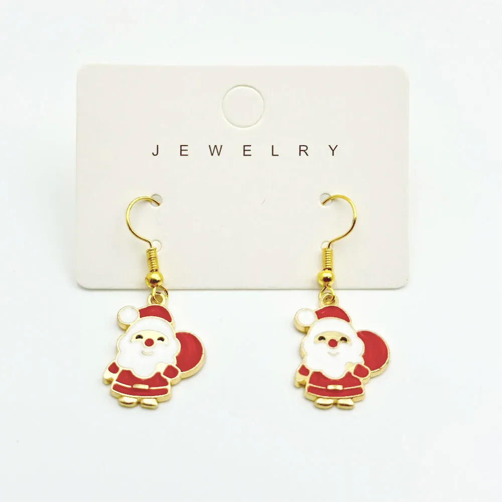 Red bow handmade beaded ear stud necklace bracelet set with mixed materials in New Chinese style