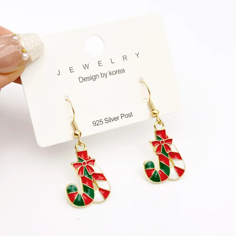 Red bow handmade beaded ear stud necklace bracelet set with mixed materials in New Chinese style
