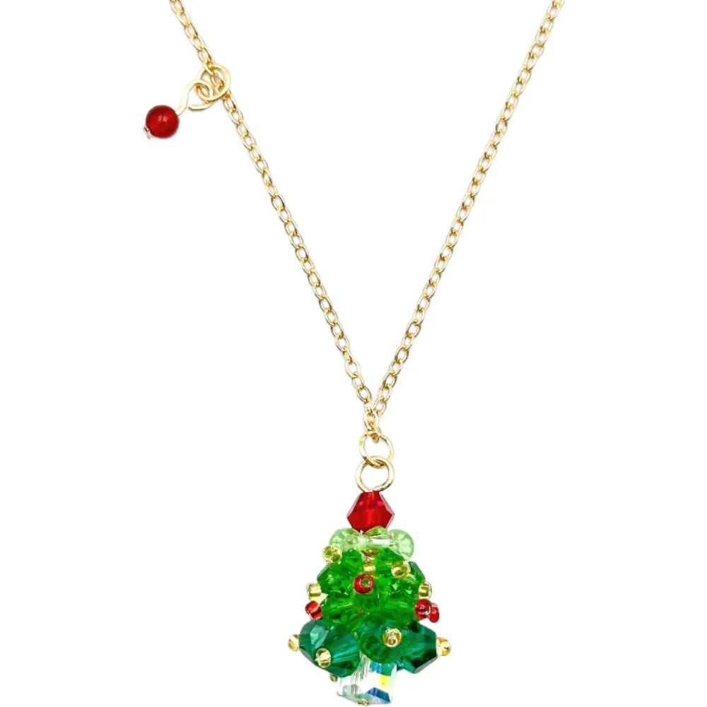 Red bow handmade beaded ear stud necklace bracelet set with mixed materials in New Chinese style