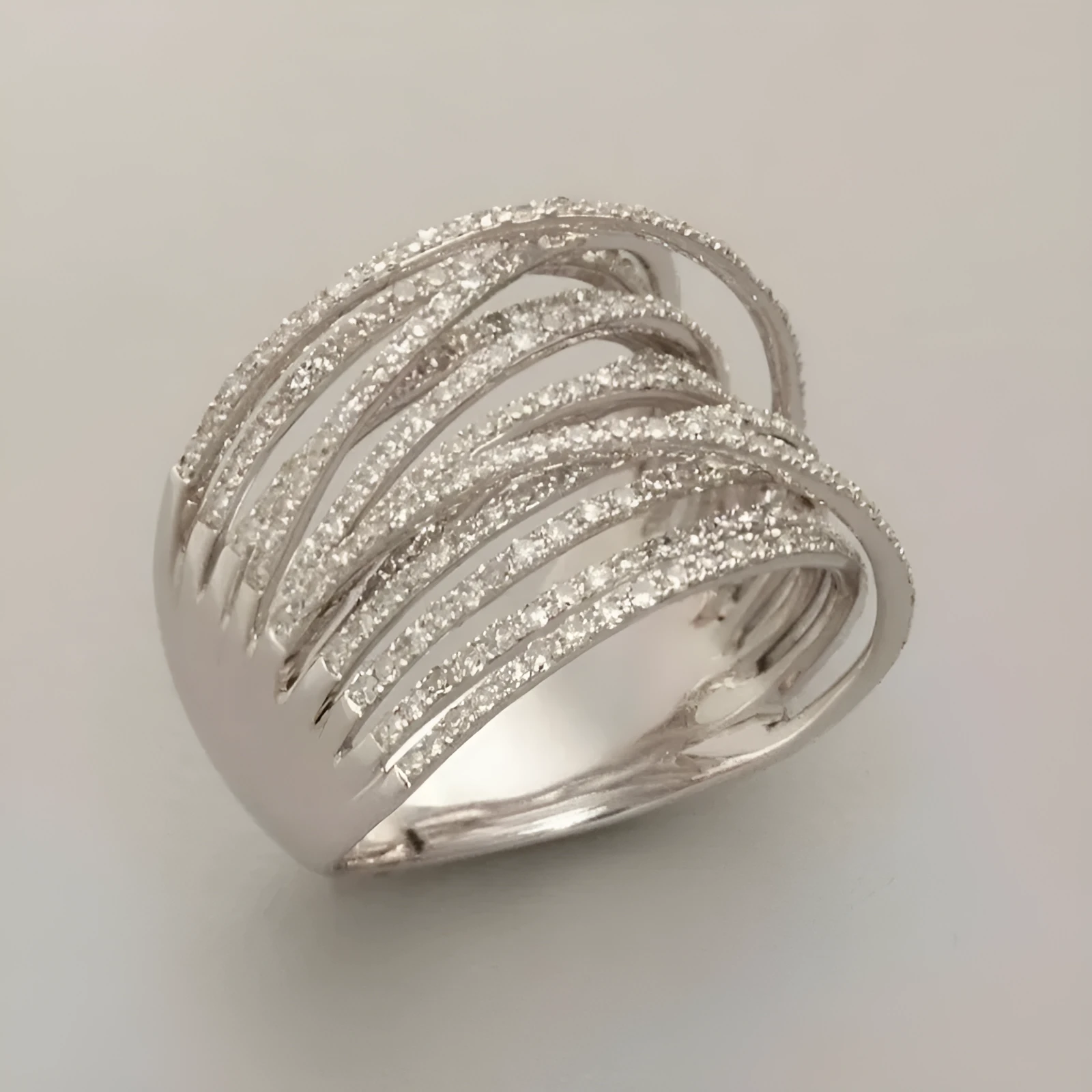 Silver copper micro inlay geometric irregular ring for women affordable luxury style