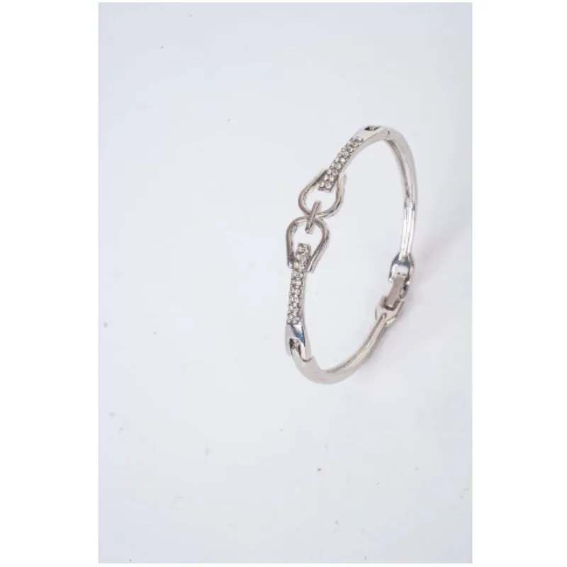 Zinc alloy simple ladies' bracelet with electroplated finish, bow and heart motifs, rose gold colour