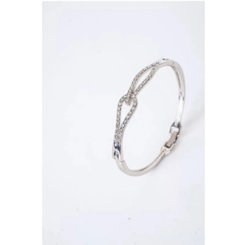 Zinc alloy simple ladies' bracelet with electroplated finish, bow and heart motifs, rose gold colour