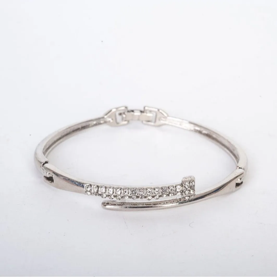 Zinc alloy simple ladies' bracelet with electroplated finish, bow and heart motifs, rose gold colour