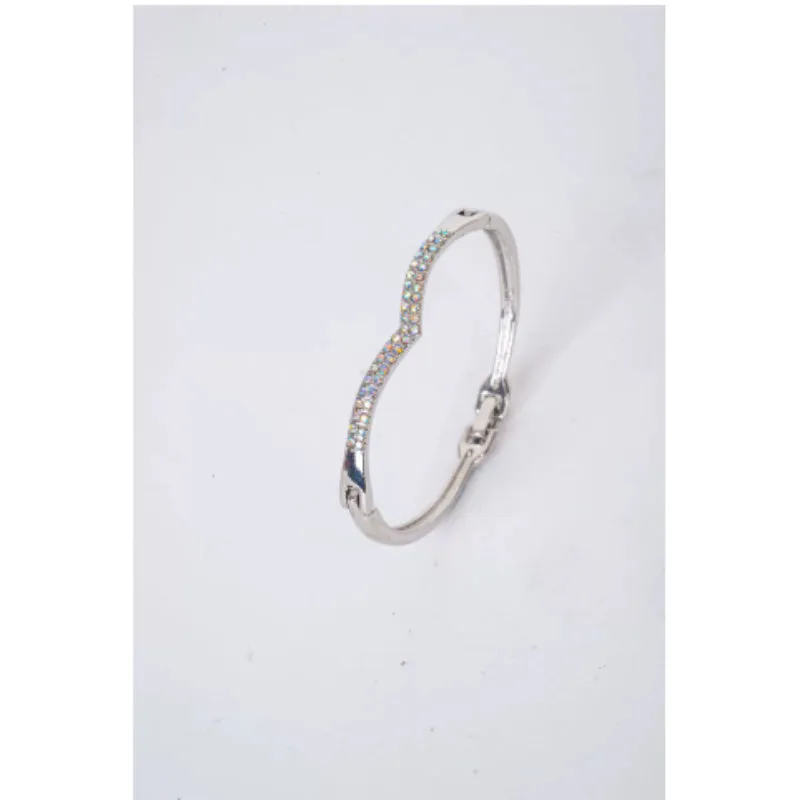 Zinc alloy simple ladies' bracelet with electroplated finish, bow and heart motifs, rose gold colour