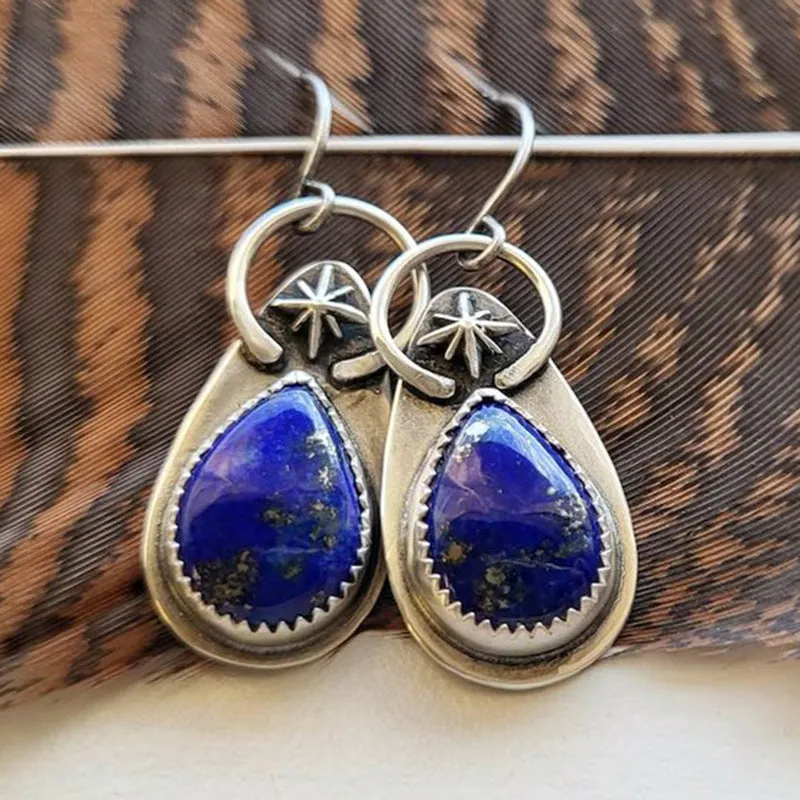 Coloured glaze electroplated metal earrings for women, silver colour, one pair shown on white background
