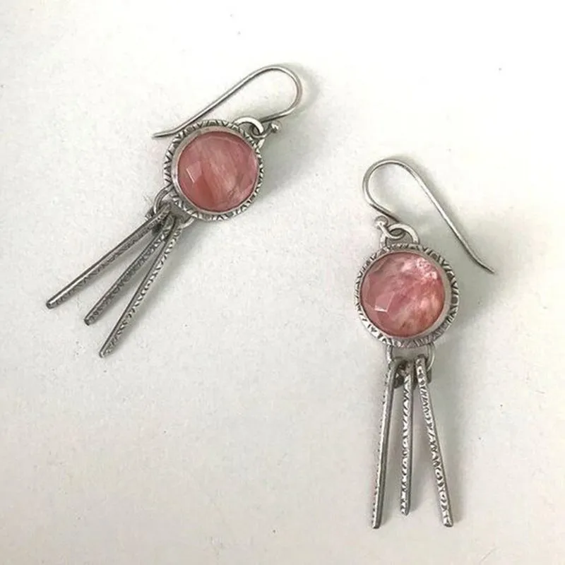 Coloured glaze electroplated metal earrings for women, silver colour, one pair shown on white background