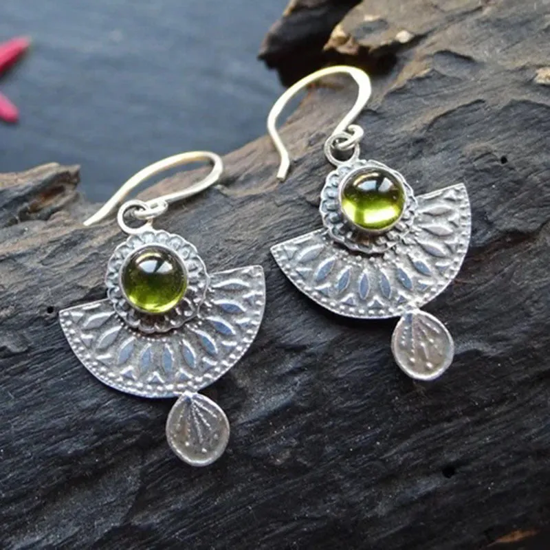 Coloured glaze electroplated metal earrings for women, silver colour, one pair shown on white background
