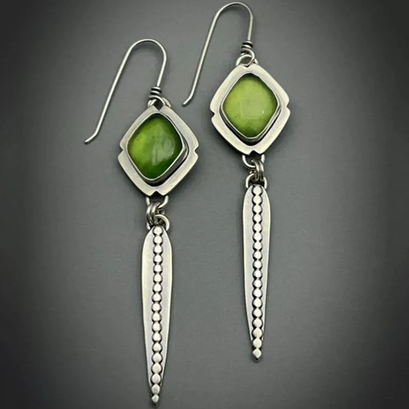 Coloured glaze electroplated metal earrings for women, silver colour, one pair shown on white background