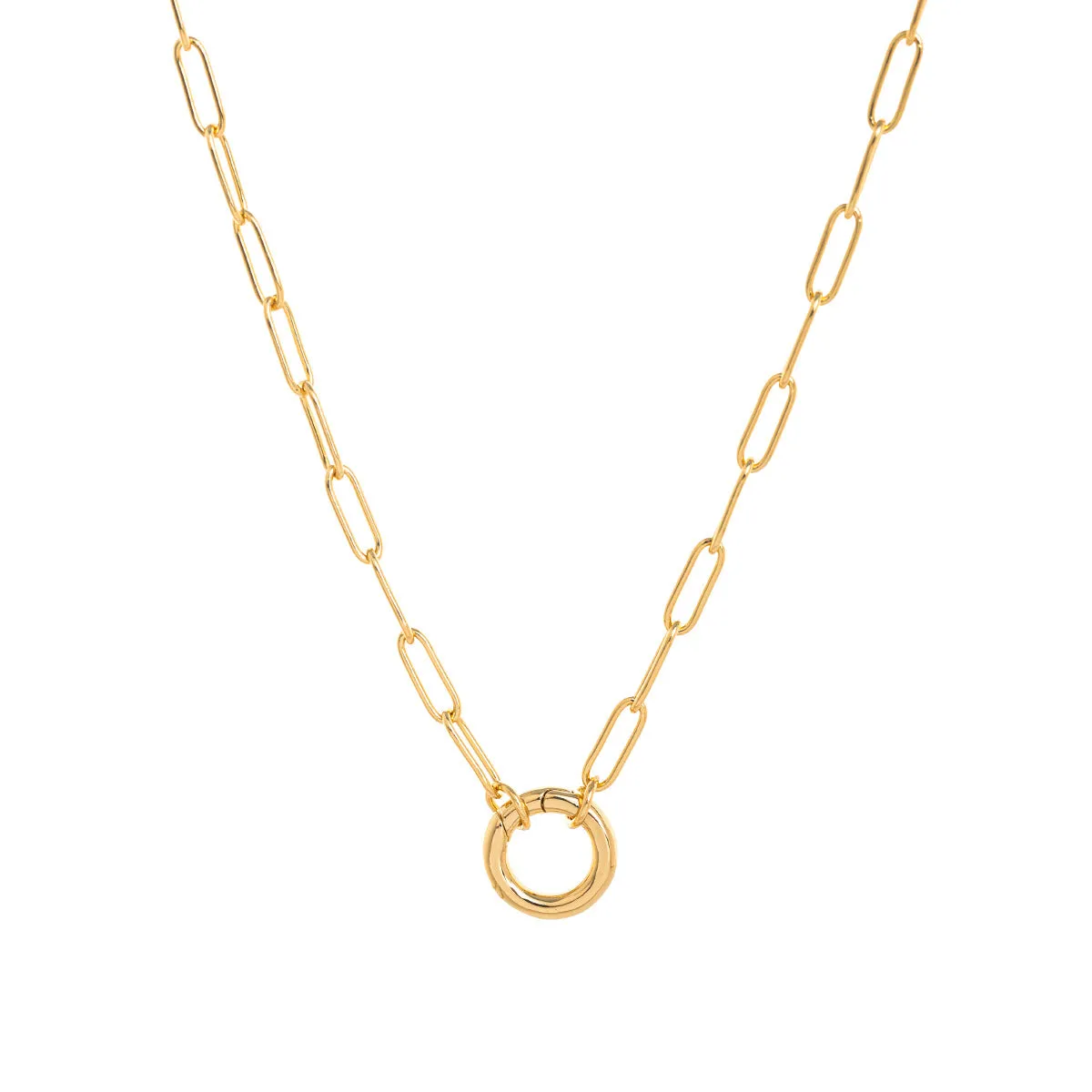 Titanium steel open end ring necklace with geometric cross and hexagonal star pendant, simple unisex design