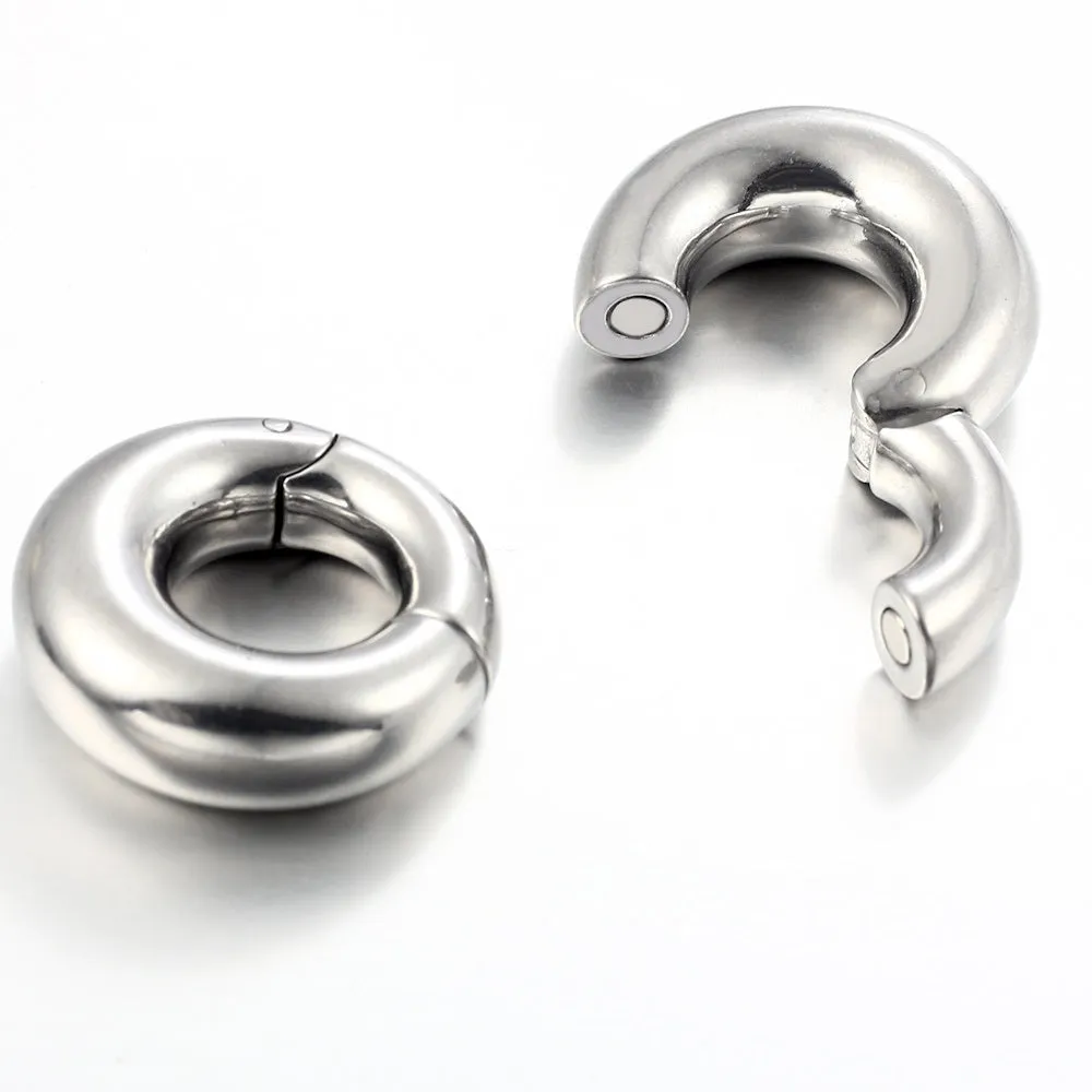 Insight glossy ring earring single ear hook in titanium steel ball pattern in black 6mm size