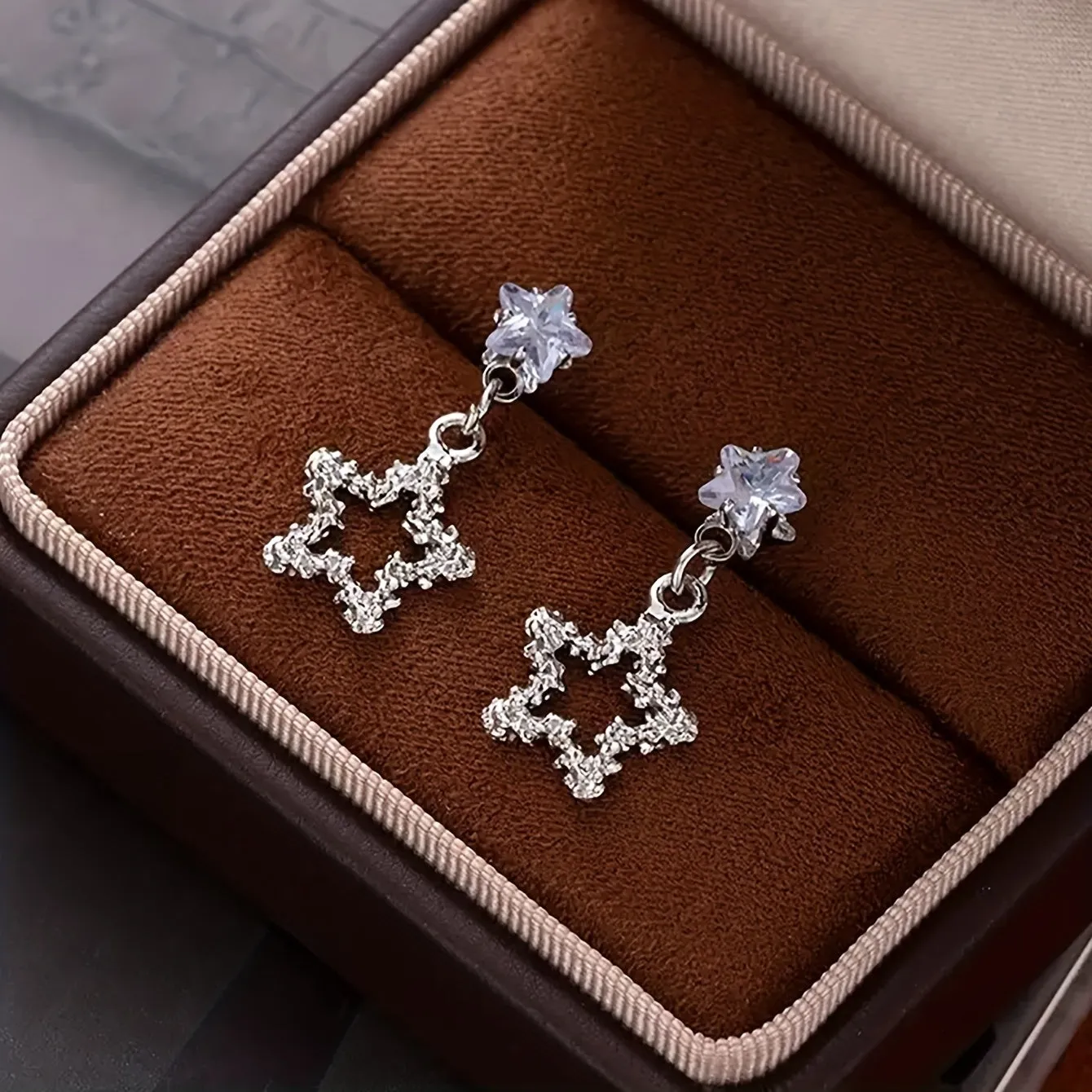 Special Interest sweet delicate alloy bow earrings in star colour for women
