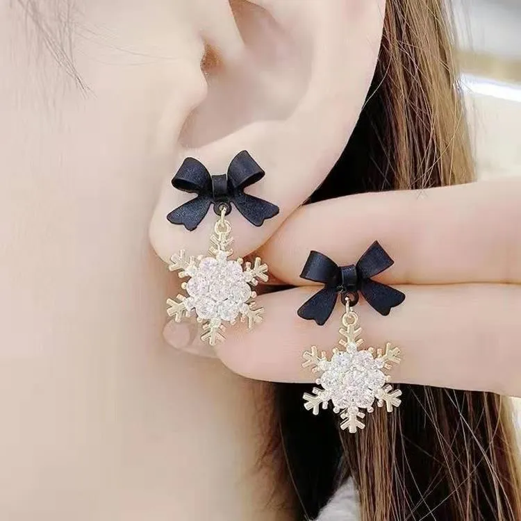 Rhinestone earrings love butterfly flower tassel in silver gold pink black, electroplated finish with imitation pearl
