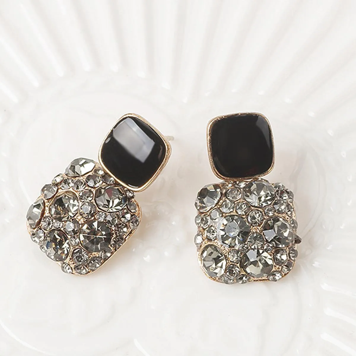Rhinestone earrings love butterfly flower tassel in silver gold pink black, electroplated finish with imitation pearl