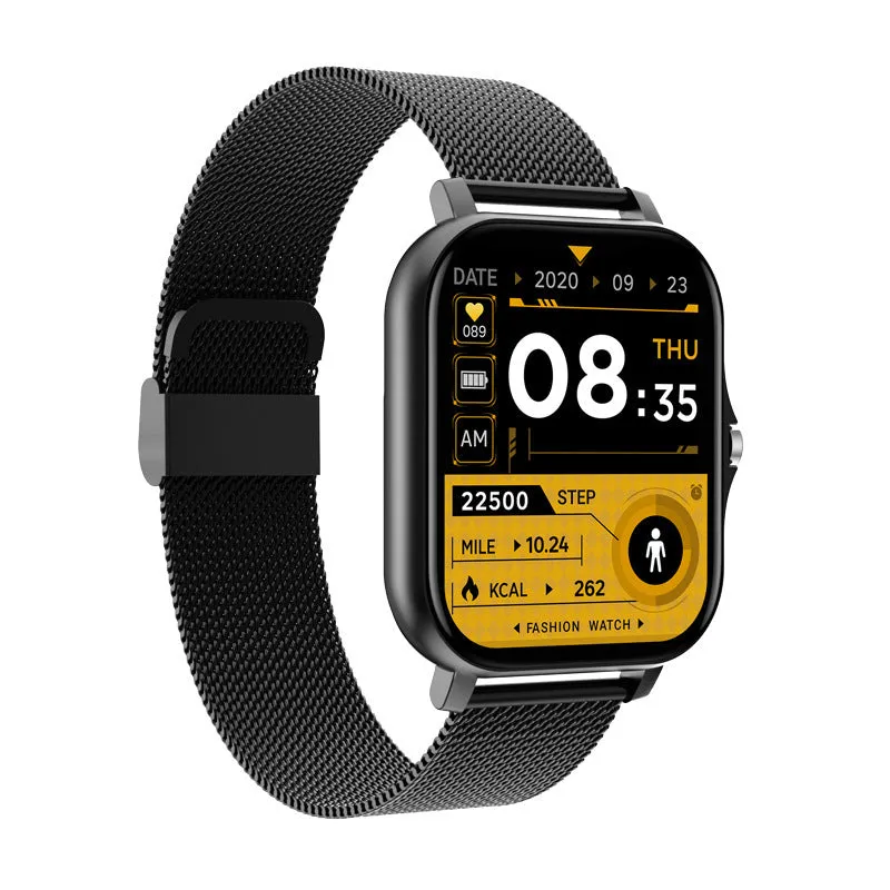 Y13 smart watch with 1.69-inch touch screen, silicone strap, heart rate and step tracking, in pink