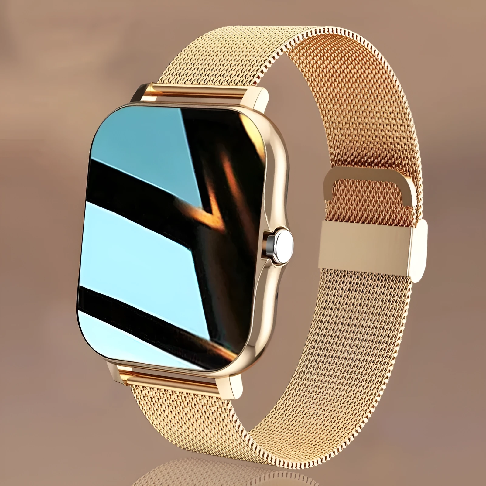Y13 smart watch with 1.69-inch touch screen, silicone strap, heart rate and step tracking, in pink