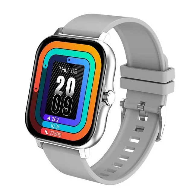 Y13 smart watch with 1.69-inch touch screen, silicone strap, heart rate and step tracking, in pink