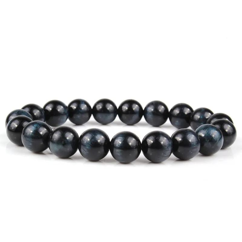 Natural tiger eye stone bracelet with round beads in a choice of colours and sizes