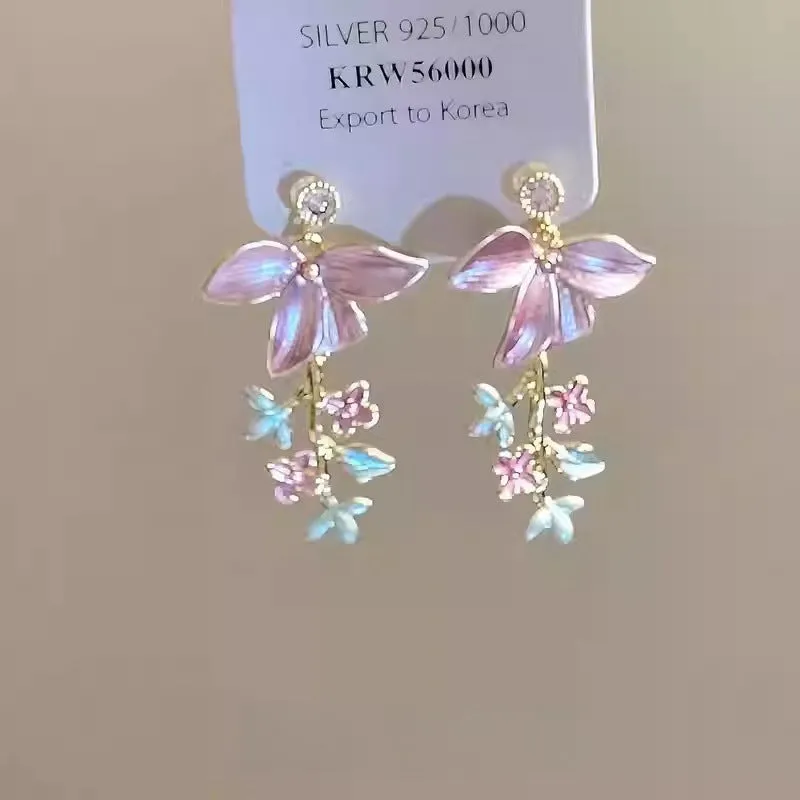 Exaggerated geometric ellipse electroplated mixed material earrings in seaside vacation style, unisex