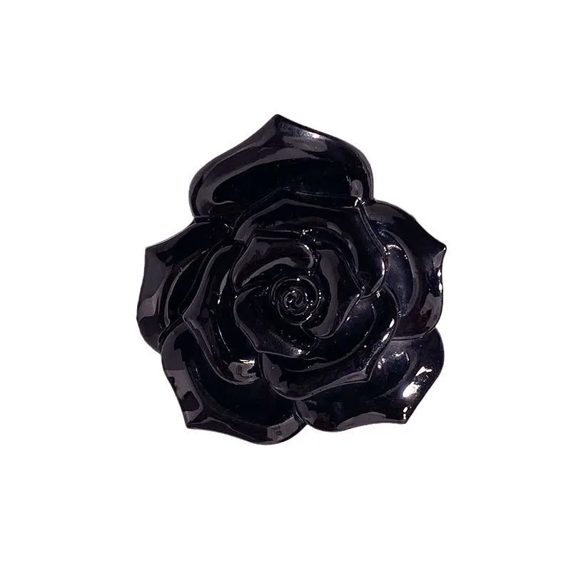 Retro three-dimensional rose grip camellia back head half tie hairpin for women in 6cm size