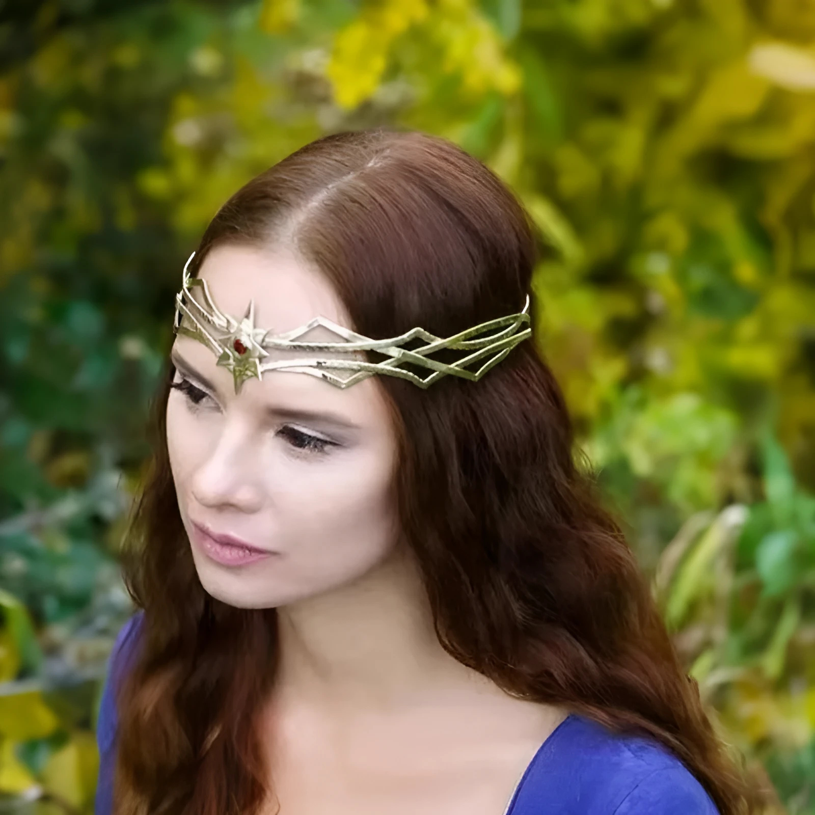 Gold shape large round crown hair clasp with antique alloy finish and mesh design