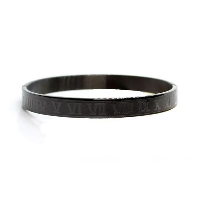 316L stainless steel bangle bracelet in silver finish with smooth surface on neutral background