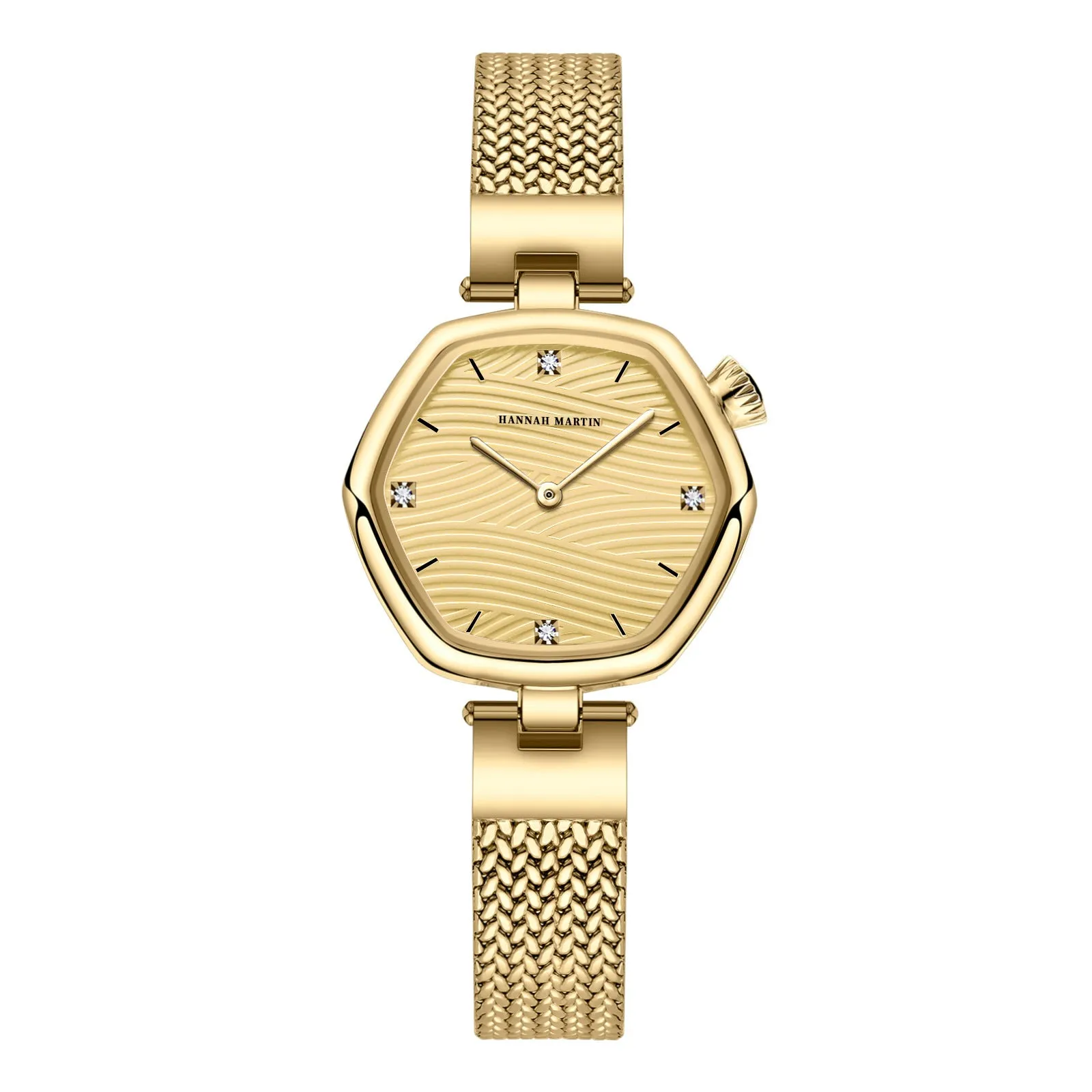 Fashion Simple Hexagonal Movement Women's Watch stainless steel case 30mm casual style