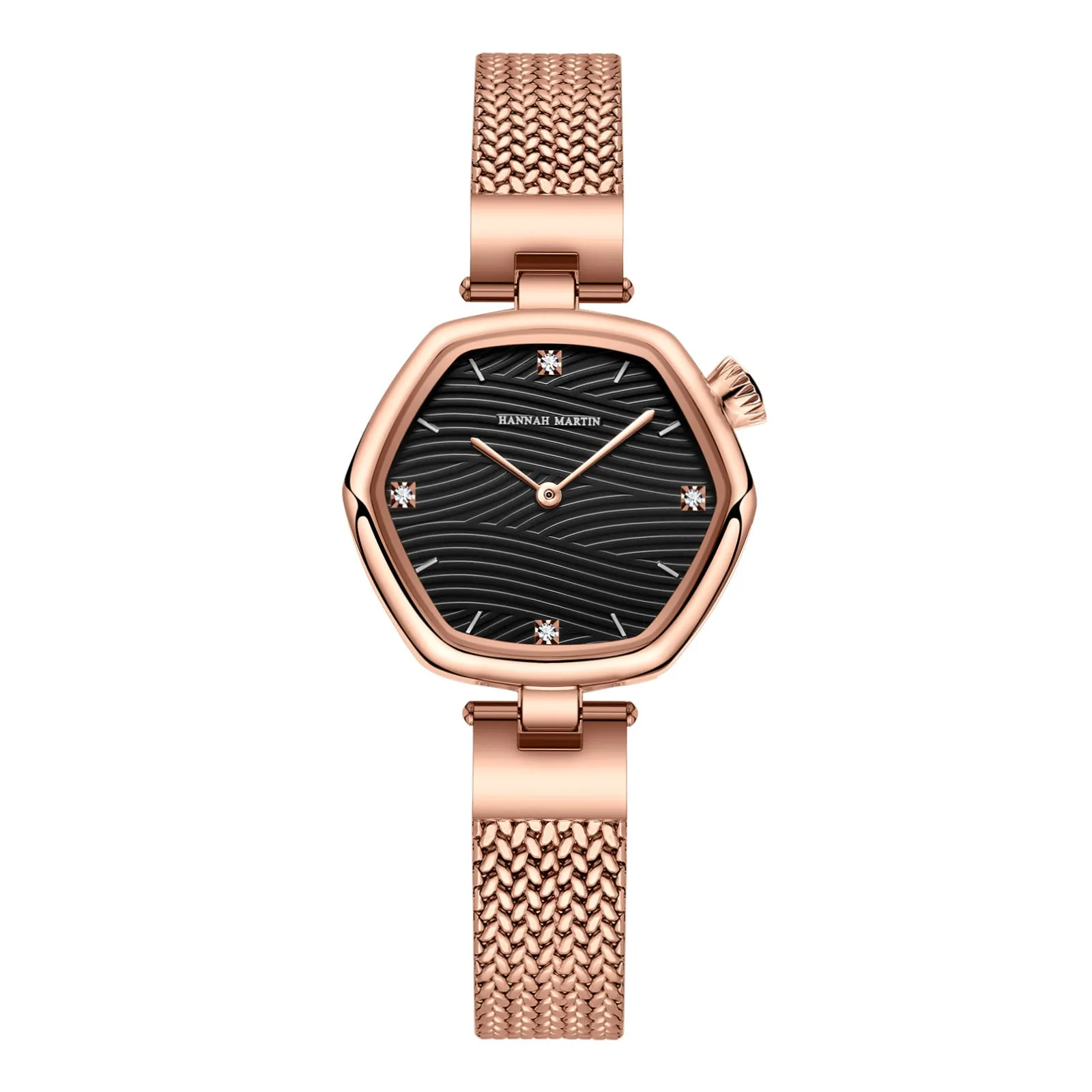Fashion Simple Hexagonal Movement Women's Watch stainless steel case 30mm casual style