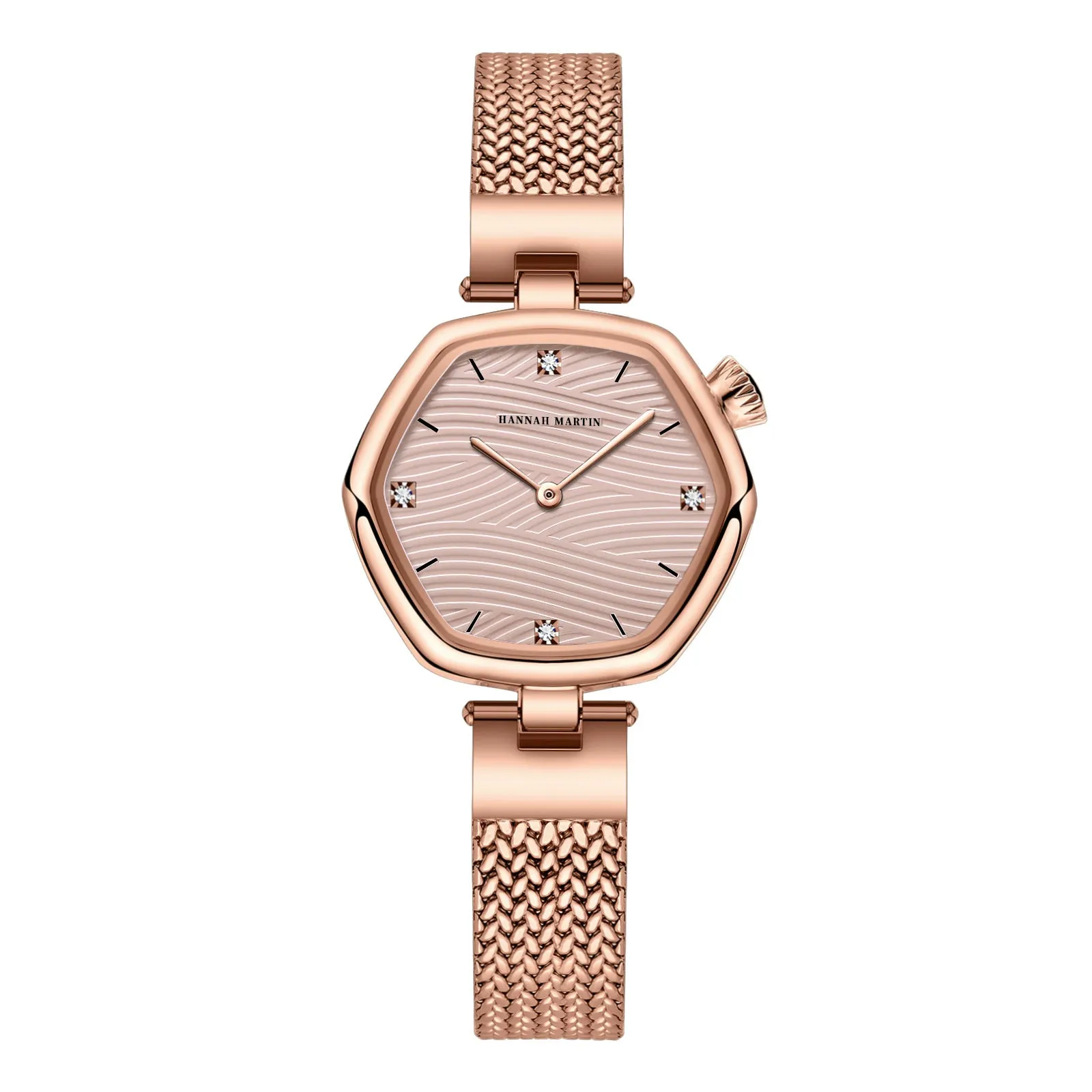 Fashion Simple Hexagonal Movement Women's Watch stainless steel case 30mm casual style