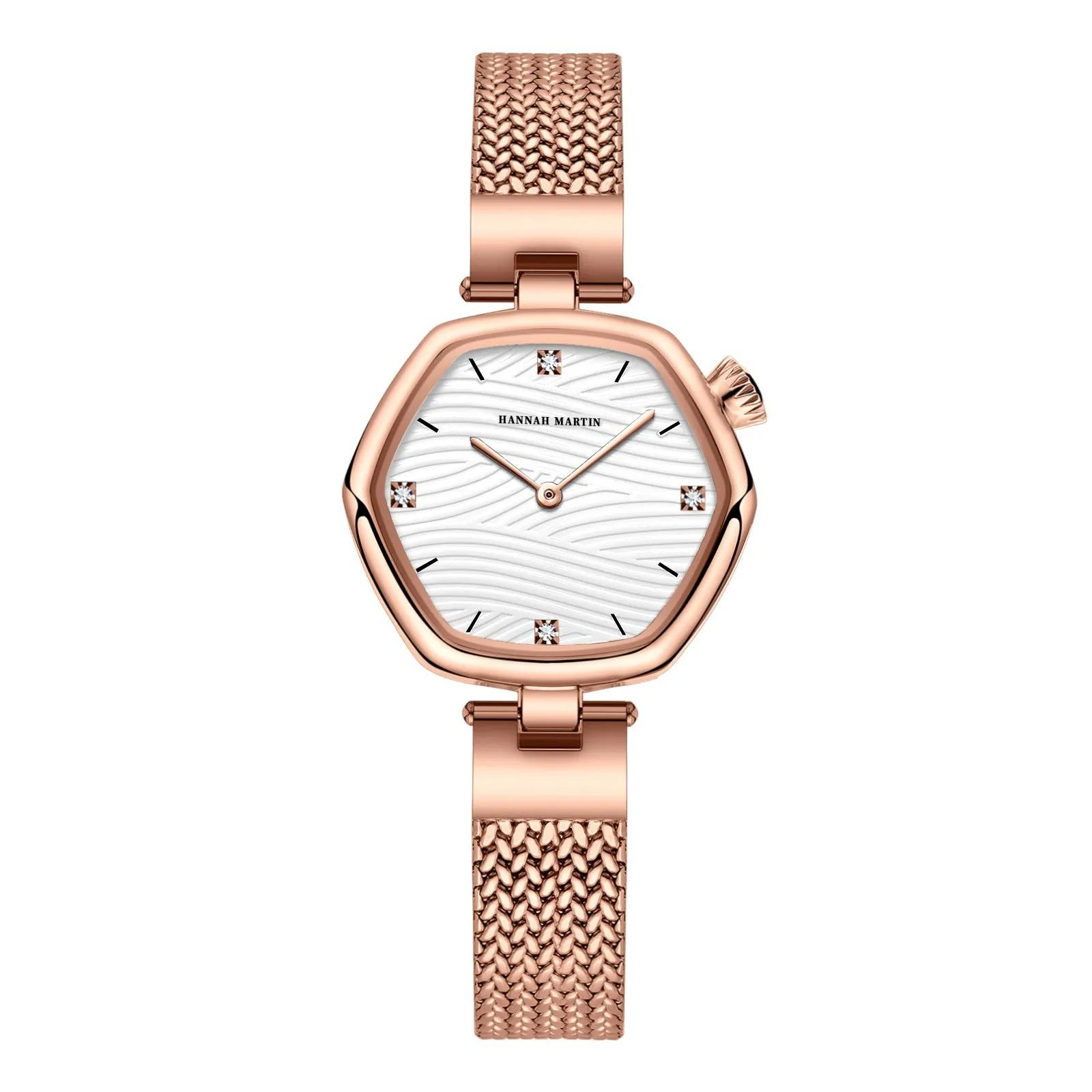 Fashion Simple Hexagonal Movement Women's Watch stainless steel case 30mm casual style