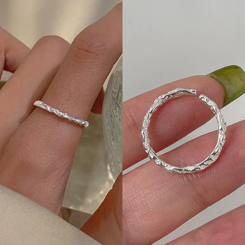 Copper geometric simple ring for women with irregular all-match style and electroplated finish, available in twelve colour options such as J3222 and J1849.
