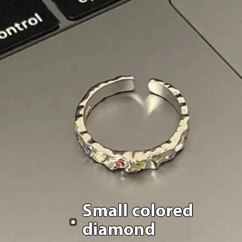Copper geometric simple ring for women with irregular all-match style and electroplated finish, available in twelve colour options such as J3222 and J1849.